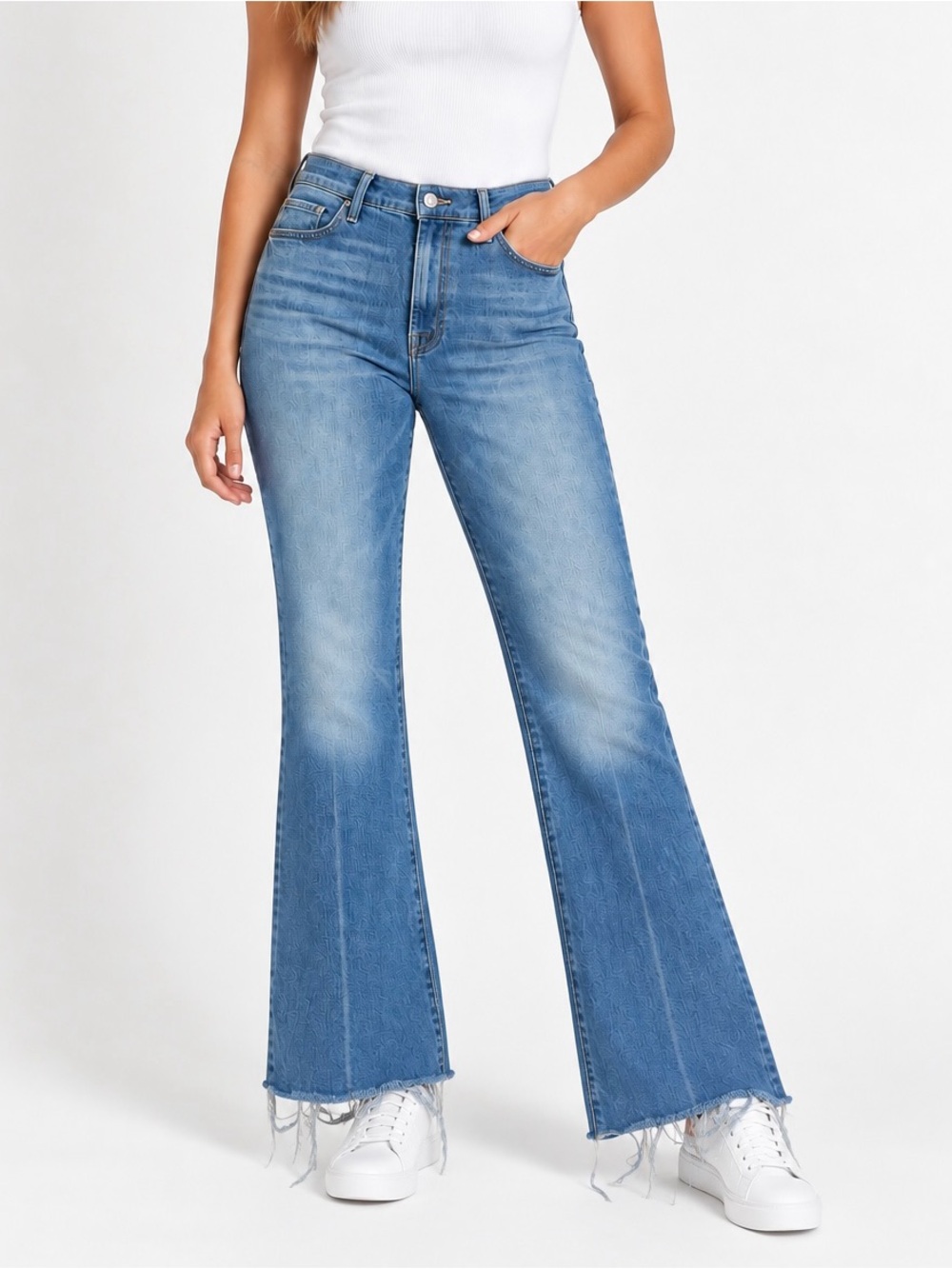 High-Rise Light Blue Flare Jeans - Women